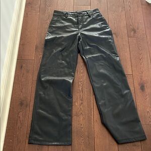 Garage Black Faux Leather Jeans